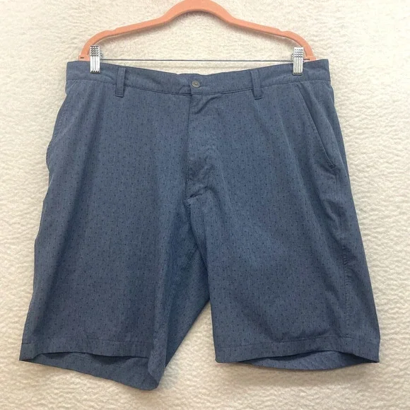 FootJoy Shorts Mens 38 Blue Dotted Golf Preppy Chino Performance FJ Flat Front - Picture 1 of 12